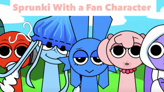 Sprunky With Fan Character